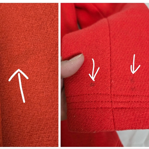 J. Crew Red Double Breasted Peacoat Stadium Cloth by Nello Gori - Picture 12 of 12